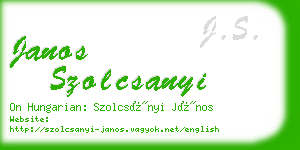 janos szolcsanyi business card